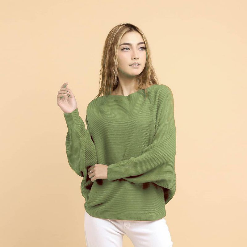 SWEATER | LASPERAL BLOUSE RAJUT BATWING bb 30 - 55kg  /BLUSE WANITA RAJUT //ATASAN WANITA /BAJU KELELAWAR PREMIUM BB 30 - 60 KG BAHAN ADEM HALUS NYAMAN DI PAKAI