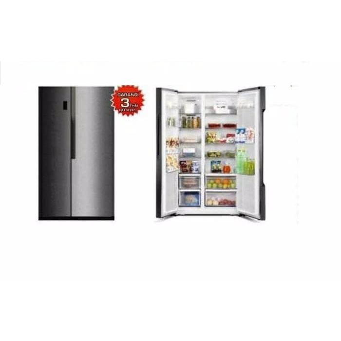 Kulkas Gea Side Side 2 Tu 566 L Hemat Energy 120 W Abu Abu Hitam Rc67ws Rc 67 Ws Indonesia