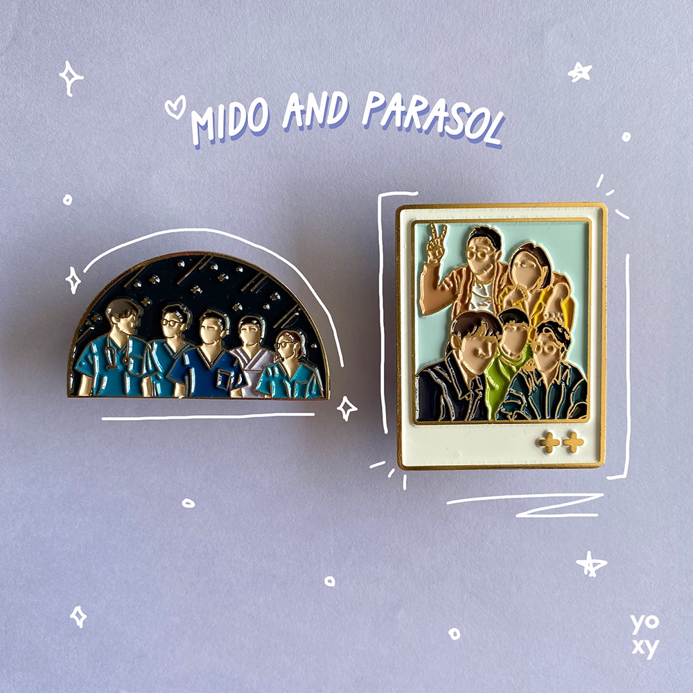 Hospital Playlist Merchandise - Enamel Pin - Mido and Parasol