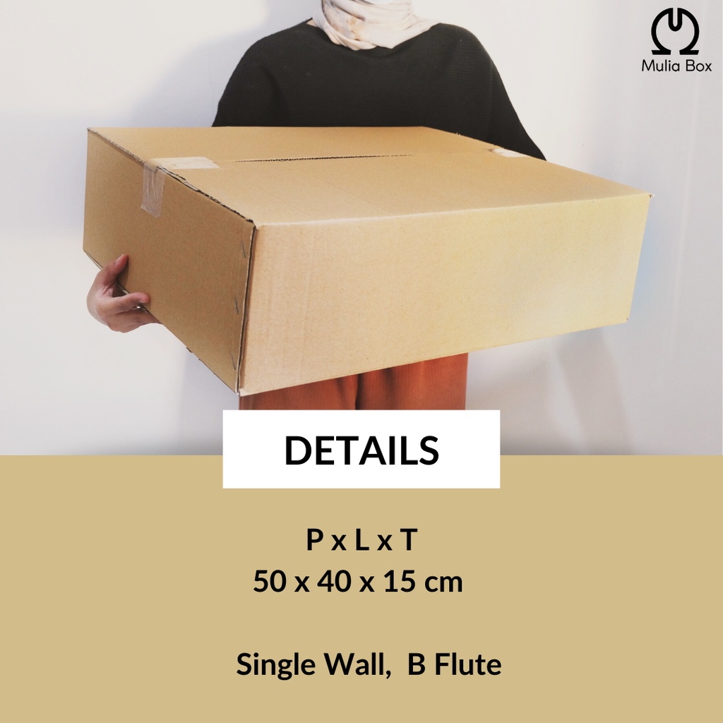 Kardus Packing Standar 50 x 40 x 15 cm ( MINIMAL 3 PCS) / Corrugated Box Packaging Besar Hampers Kado Natal Sembako Makanan-1