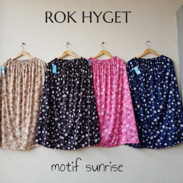 [KODE K7PPY] Rok Panjang HYGET Wanita Model Longgar Pinggang Karet Motif Bunga , Sultan , Hitam Maro