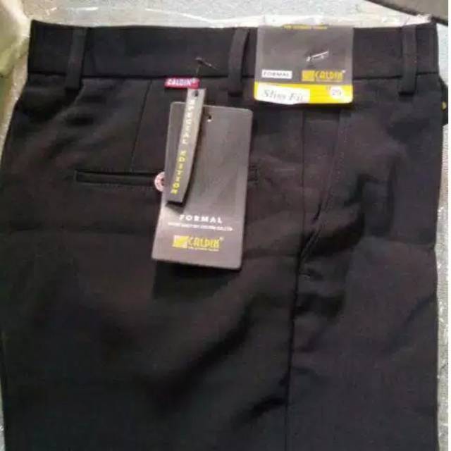 Celana Kerja Pria Kantor Formal Model Slimfit Hitam Abu-abu Bahan Katun Twist Size 27-38