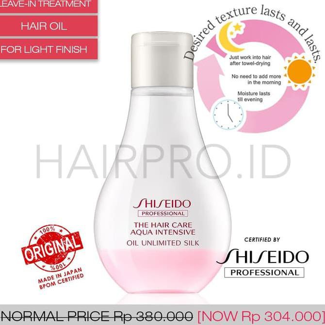 Eklusif Shiseido Professional Thc Aqua Intensive Oil (Unlimited Silk) 100Ml Bagus