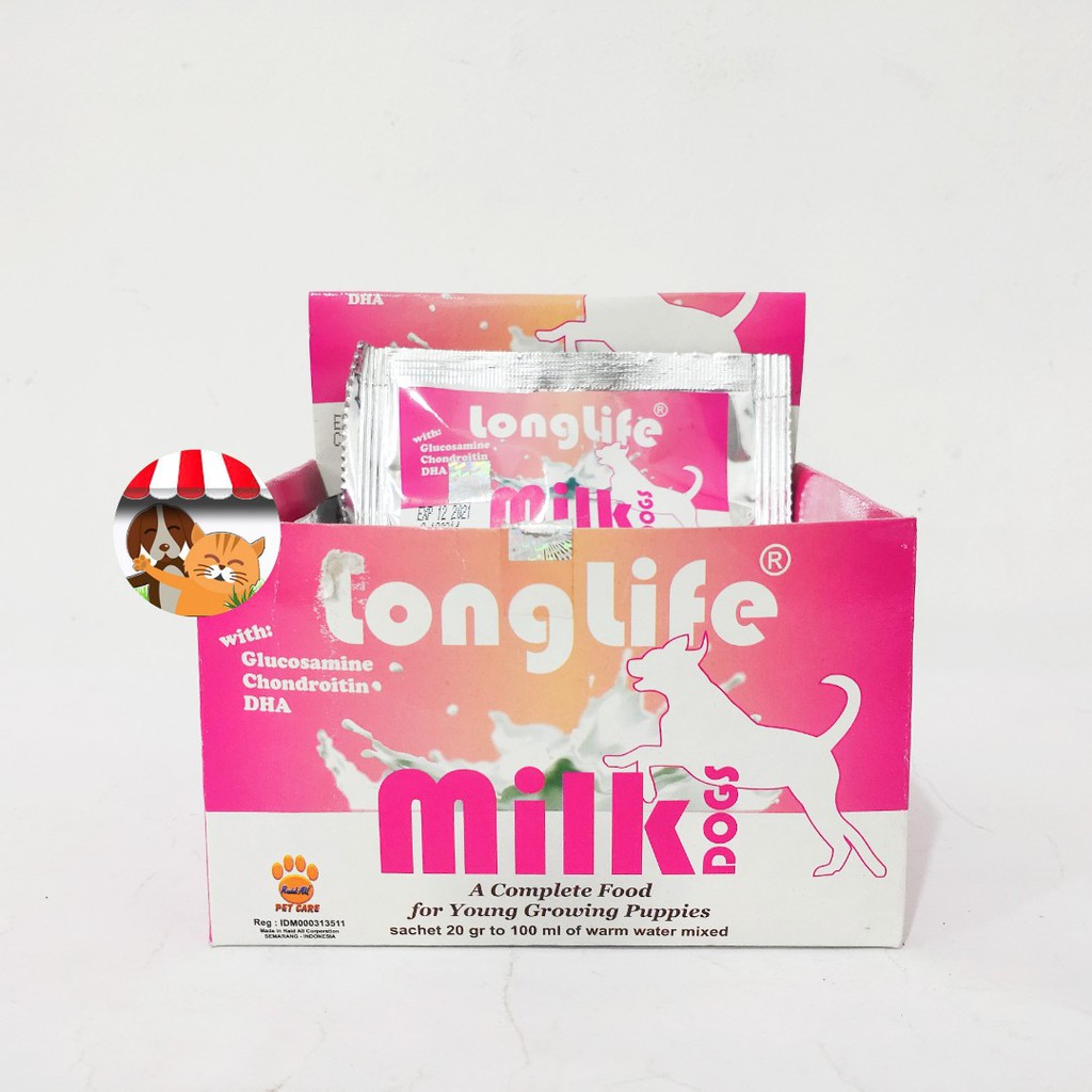 Susu Longlife For Groowing Puppies Dus _ isi 12 sachet Long Life