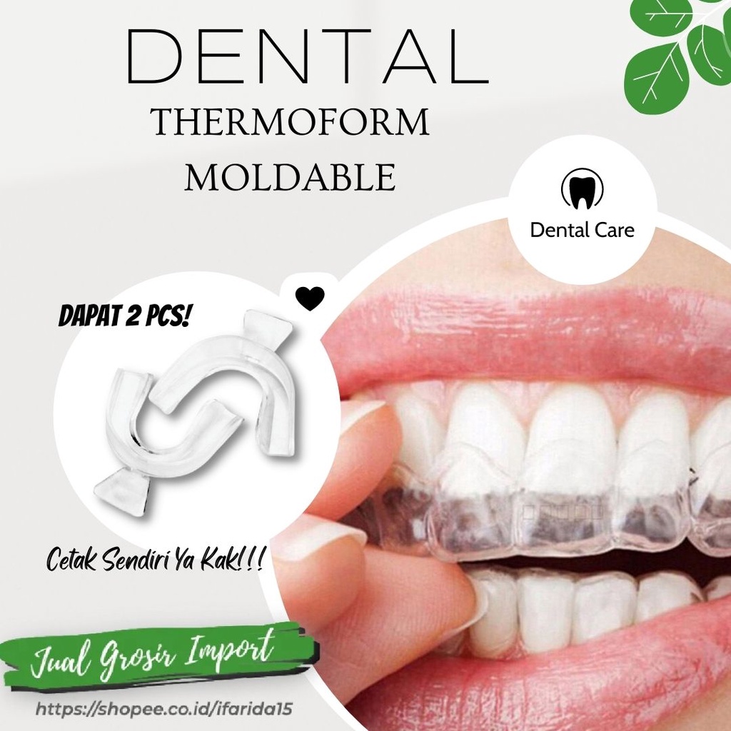 Dental Mouth Guard Thermoform Moldable Mouth Penyangga Gigi Saat Tidur