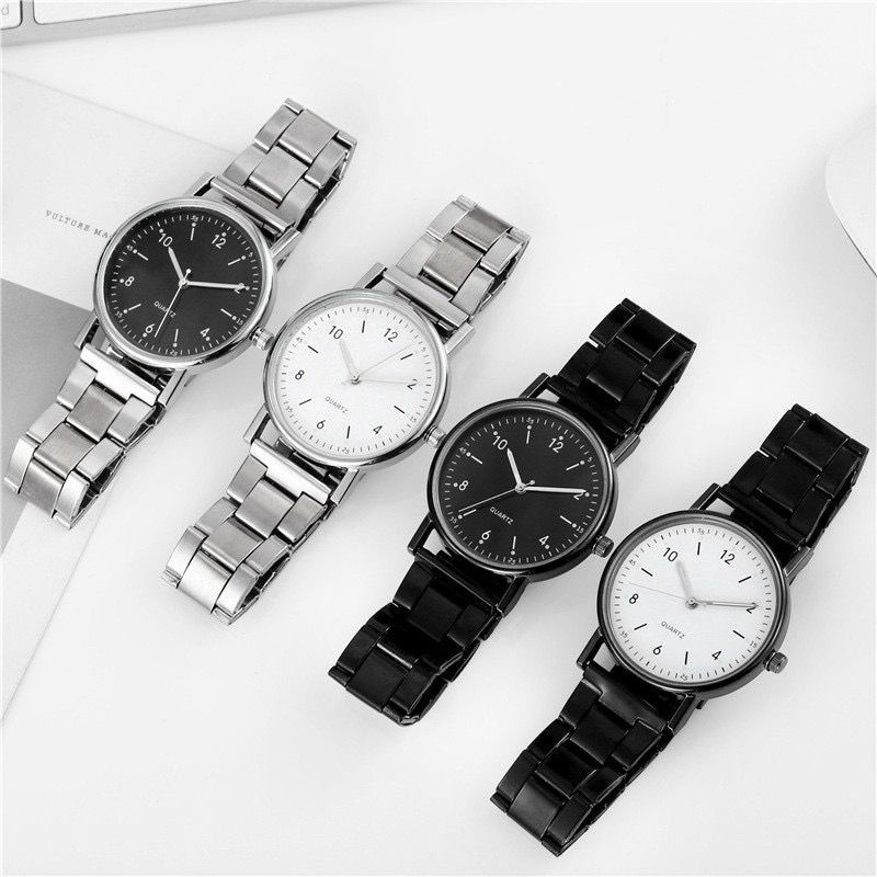 ✅COD Jam Tangan Analog Strap Stainless Steel Casual Quartz Wanita Dan Pria Fashion