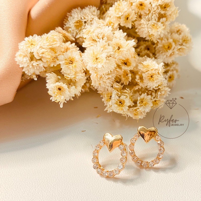 ANTING WANITA FASHION KOREA TITANIUM ANTI KARAT LOVE CIRCLE RYFERJEWELRY RJA054-1