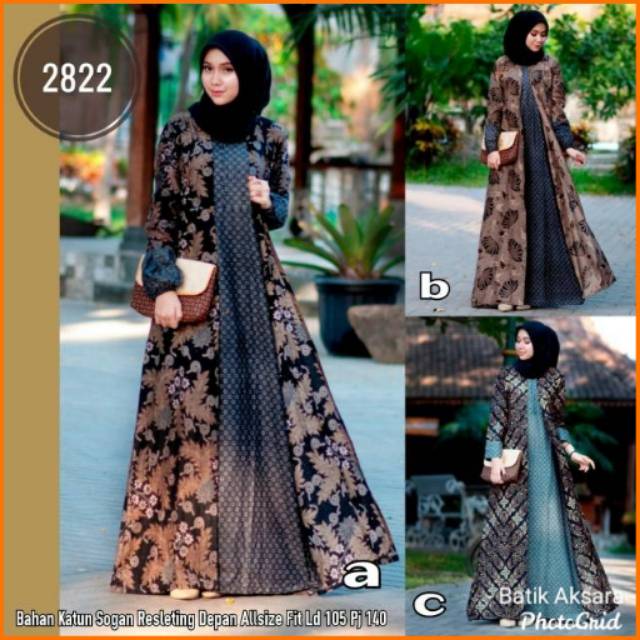 Gamis Batik Cardi Modern Model Terbaru Original Batik Pekalongan Murah Gamis Naura 2020 Modis Trend Shopee Indonesia