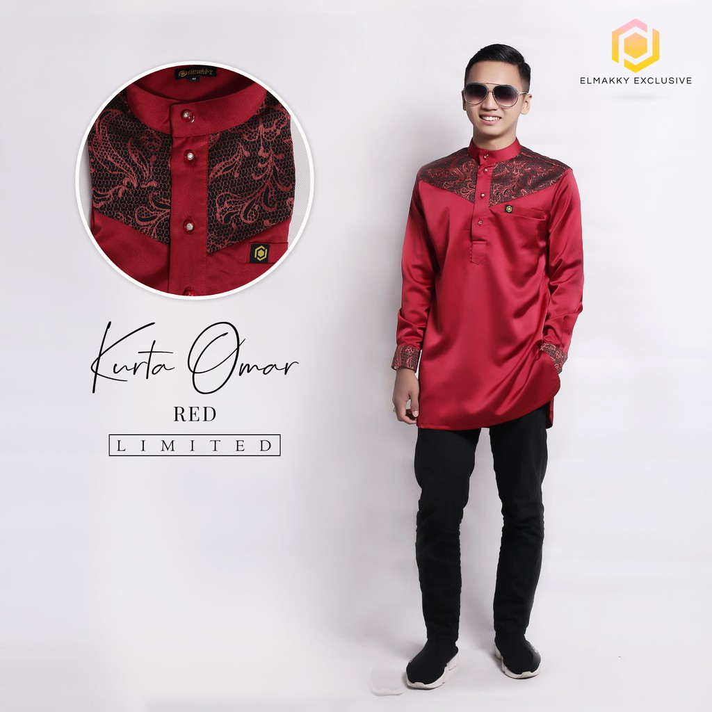 KURTA OMAR RED BY ELMAKKY EXCLUSIVE