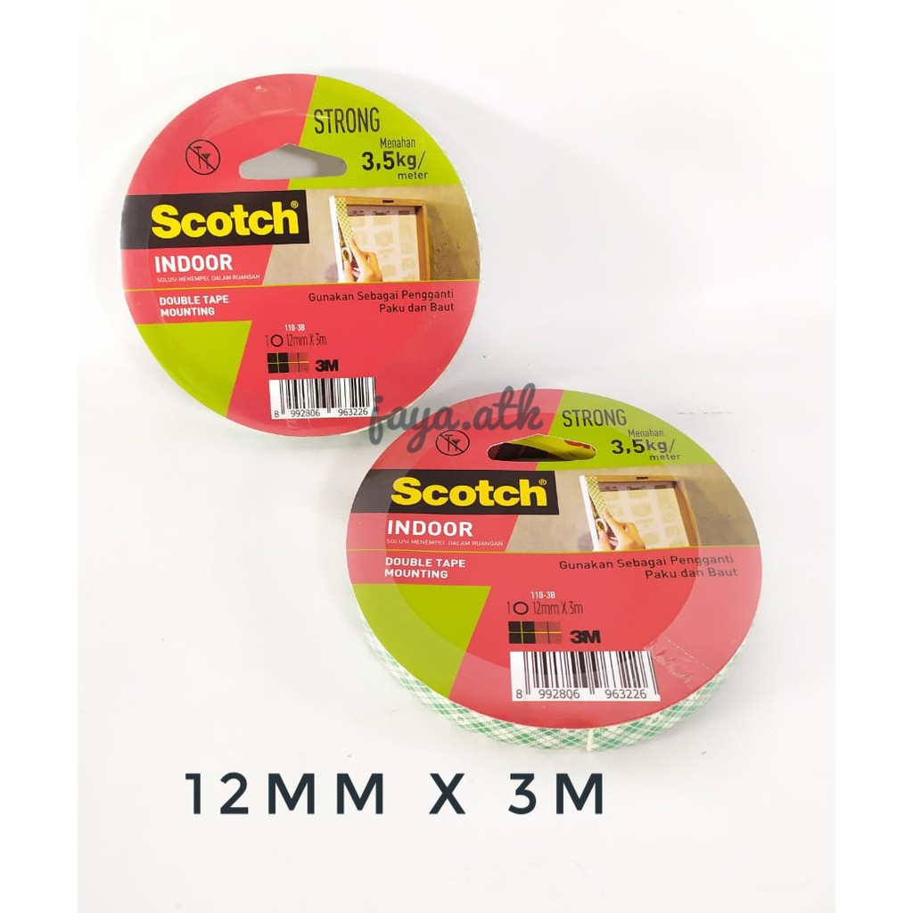 

MOUNTING TAPE 3M SCOTH DOUBLE TAPE FOAM BUSA 12MM X 3M 3M MOUNTING DOUBLE FOAM