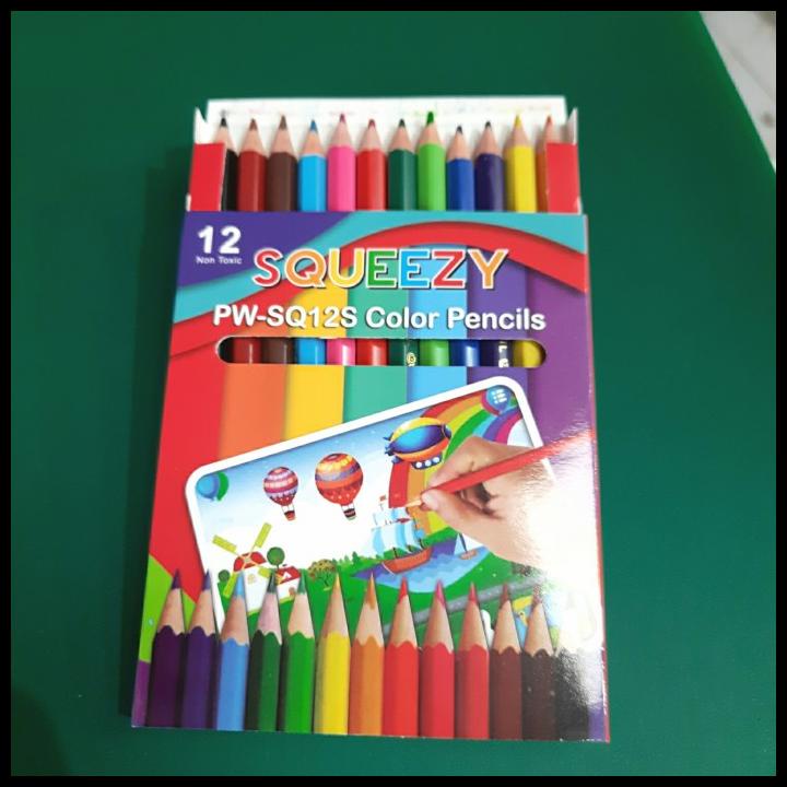 

Pensil Warna Squeezy 12 Warna Pendek 1 Set