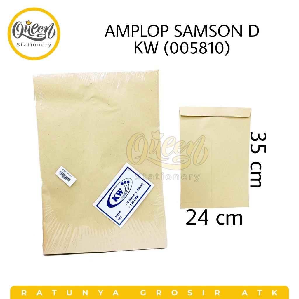 

1 PAK (100 LEMBAR) AMPLOP SAMSON D KW / AMPLOP COKLAT / AMPLOP KERTAS (005810)