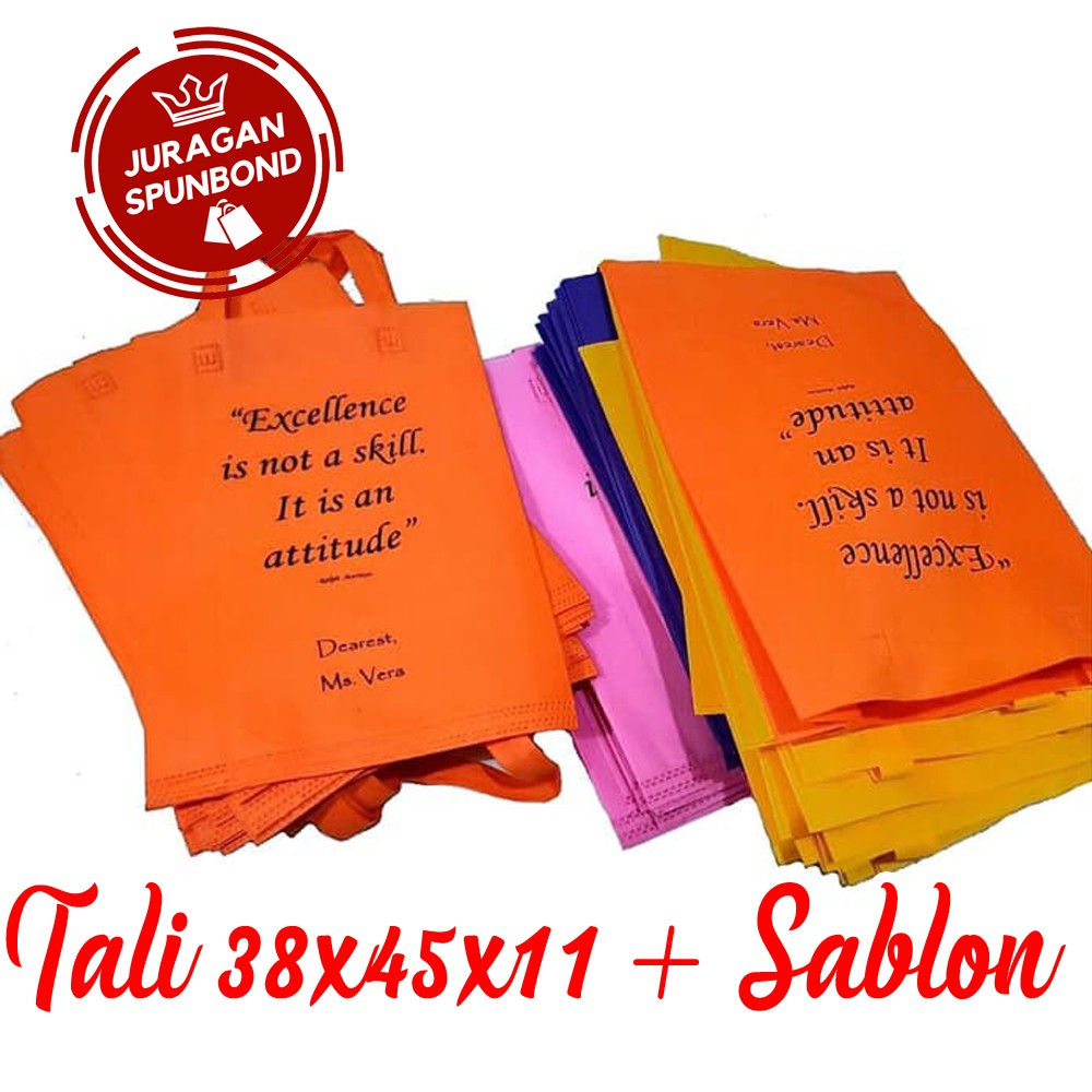 

38x45x11 kantong spunbond / tas spunbond / goodie bag / sablon goodie bag