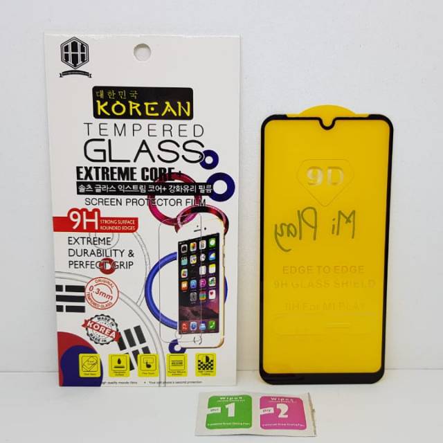 KOREAN Tempered Glass Xiaomi Mi Play 5.84&quot; FULL SCREEN Guard Xiaomi Play FULL GLUE FULL LAYAR