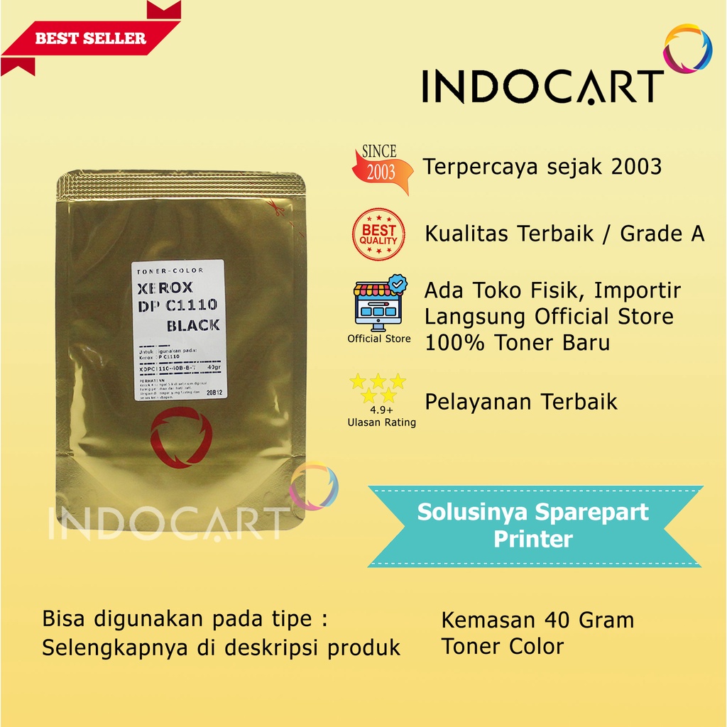 Serbuk Toner Warna Jepang-Xerox DocuPrint C1110 C1190 C2120 CP305-40gr