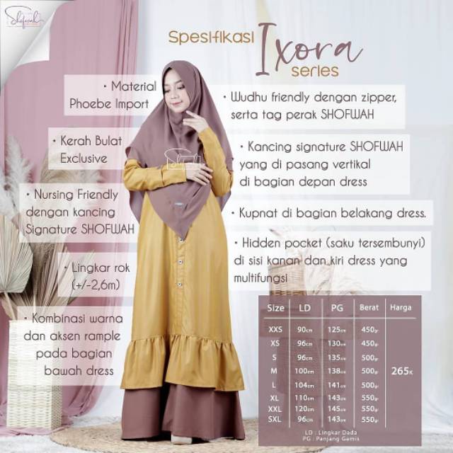 IXORA BY SHOFWAH / GAMIS IXORA / SHOFWAH DAIKU WARE
