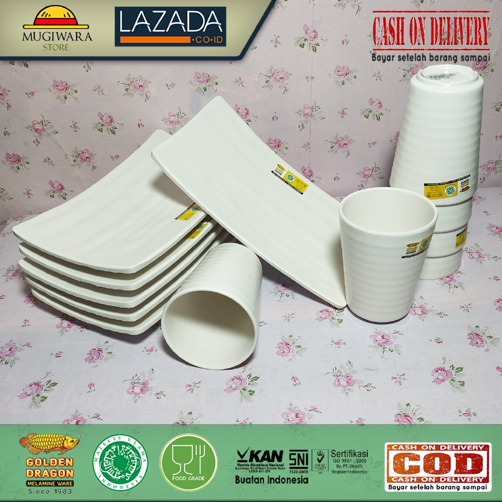 Golden Dragon melamin set / Paket Piring Sushi Melamin AH21