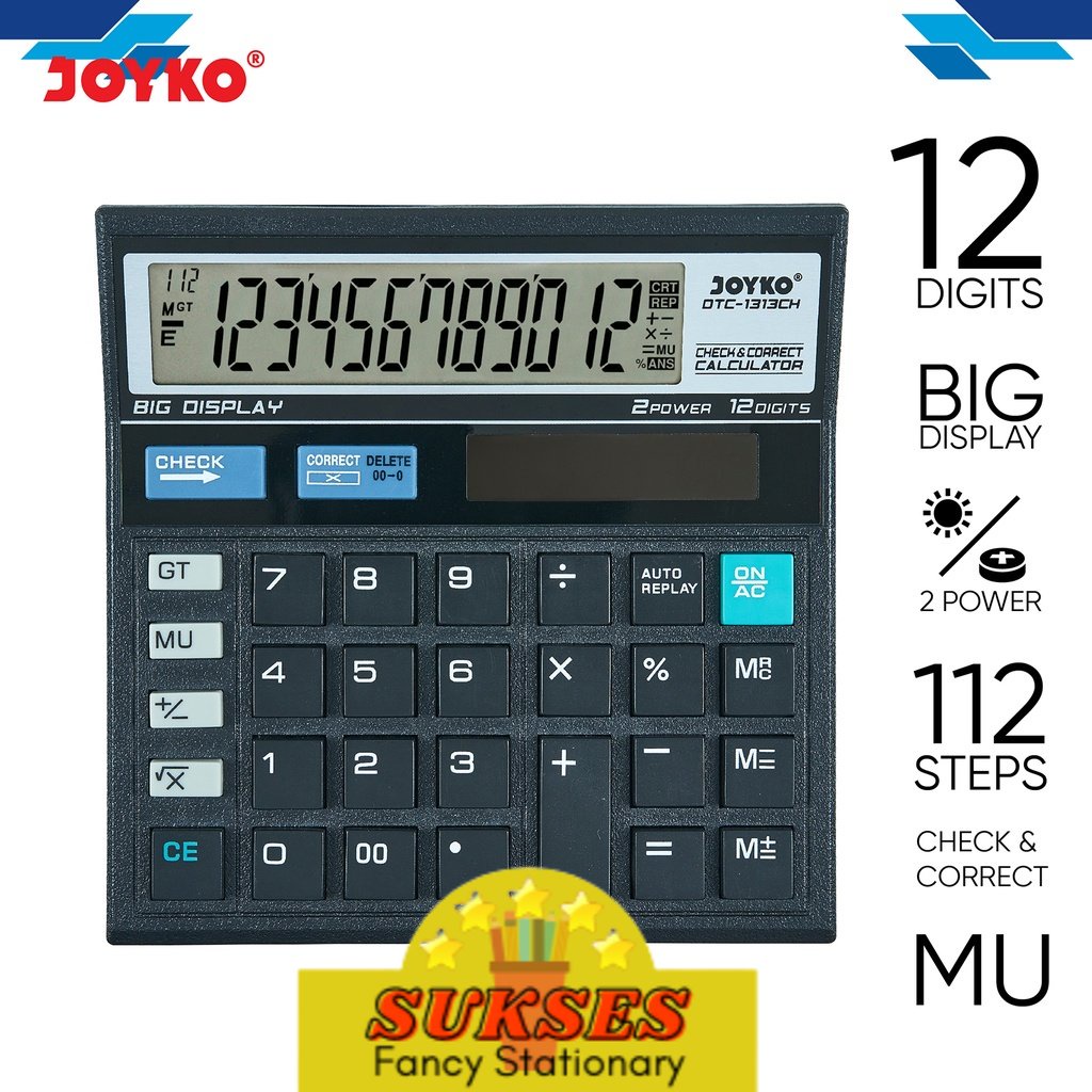 

Calculator Kalkulator Joyko DTC-1313CH 12 Digits Check Correct