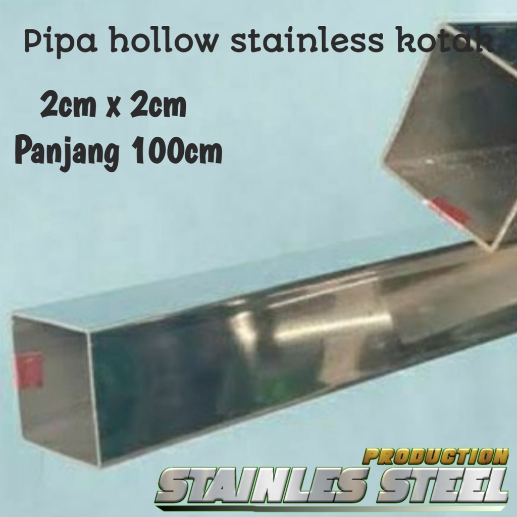 holow stenlis//pipa stenlis kotak 2cm x 2cm x 100cm bahan baku pagar tralis