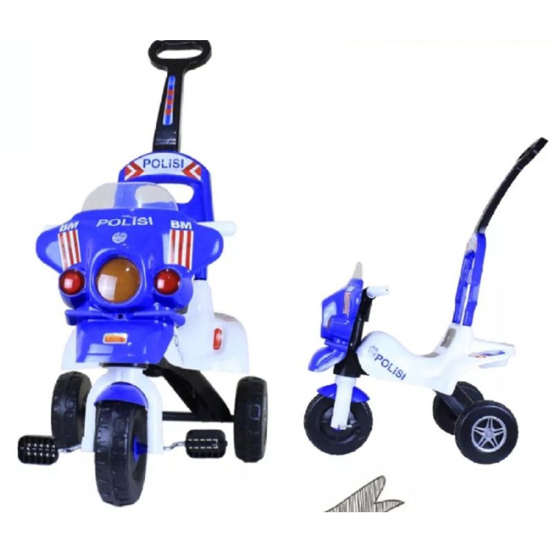 Sepeda motor dorong plastik anak polisi sepeda tunggang polisi