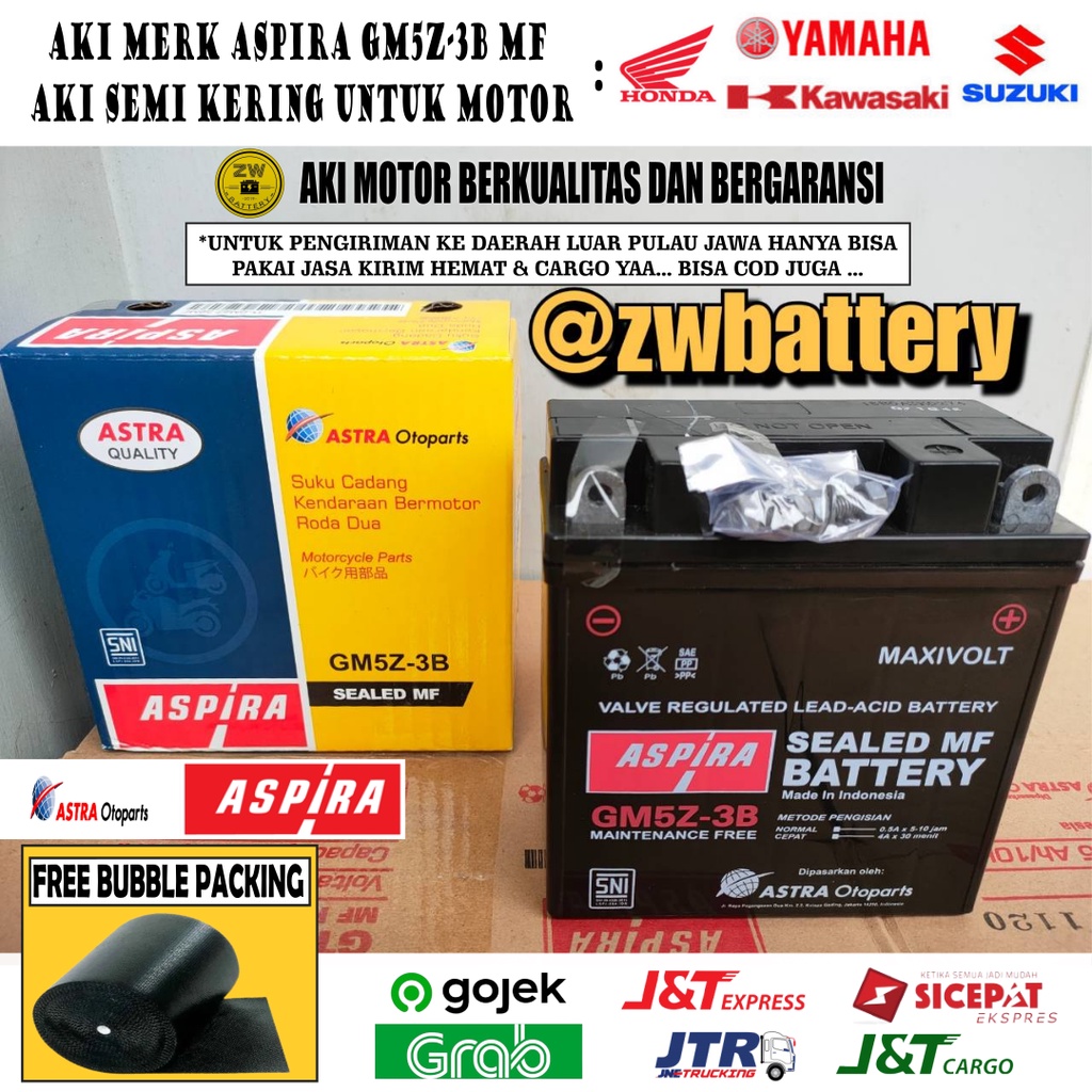 Jual AKI MOTOR SUPRA FIT, MEGAPRO PRIMUS, ASTREA GRAND, LEGENDA GM5Z-3B