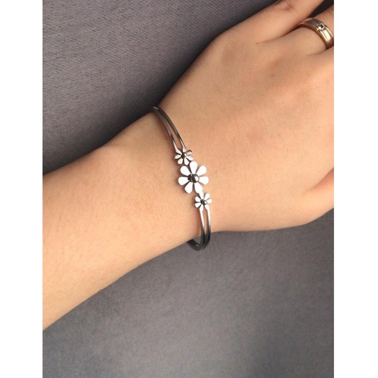 SALE Gelang Bracelet Wanita Titanium Korea Trend Masa Kini Cocok Hadiah GK114 Bunga