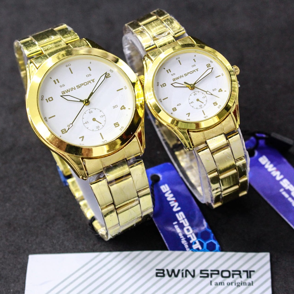 JAM TANGAN BWINSPORT COUPLE SERIES M1042G/L / JAM TANGAN CEWEK COWOK COUPLE/JAM TANGAN RANTAI/