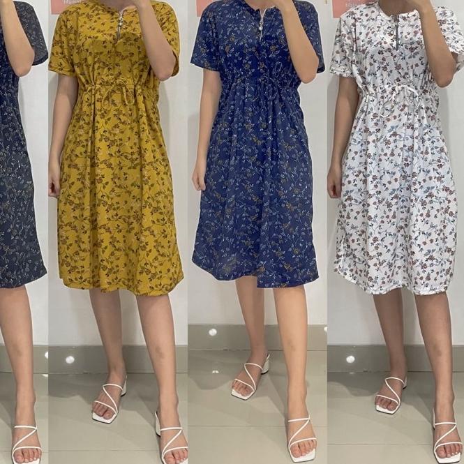 ❈ Dress Serut Resleting Voxy Motif Dress Serut Perut Dress Serut ♤