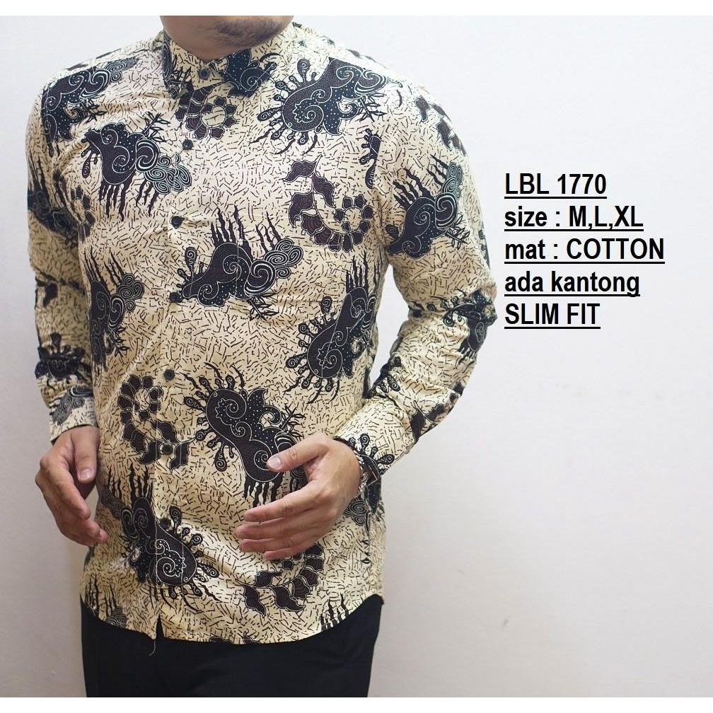 KEMEJA BATIK PRIA SLIM FIT BAJU BATIK PRIA SLIM FIT PREMIUM LBL1770