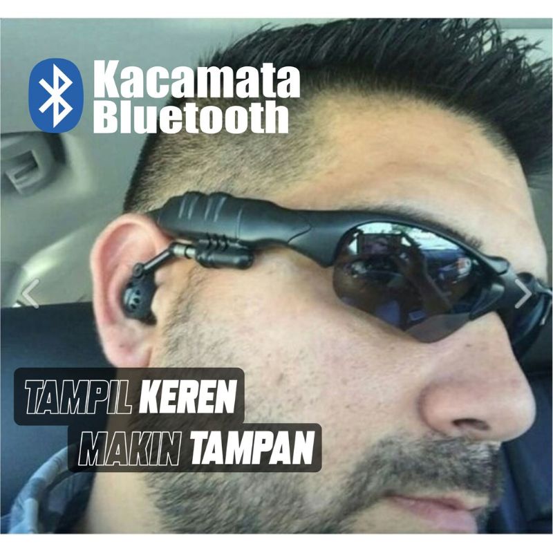 Kacamata Fashion Pria Wanita Bluetooth Bersepeda Headset Musik