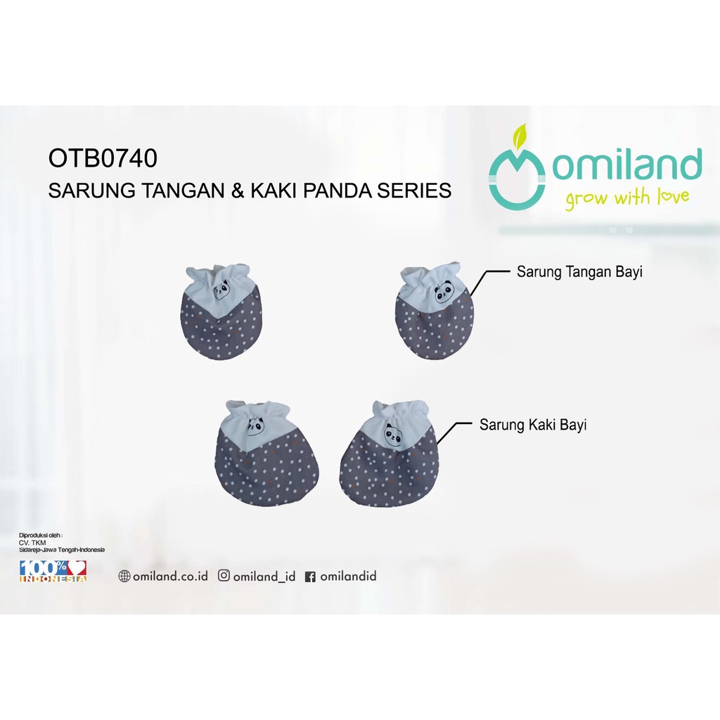 Omiland Sarung Tangan &amp; Kaki Bayi Panda Series - OTB 0740