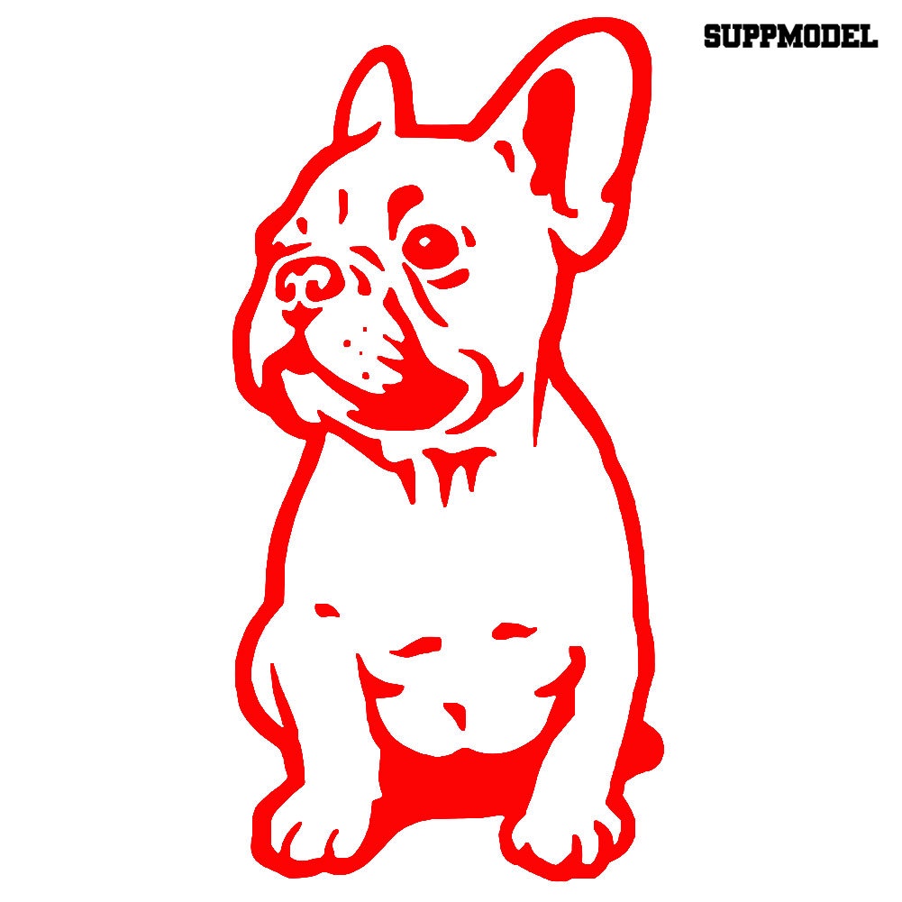 Stiker Reflektif Motif Anjing French Bulldog Untuk Dekorasi Bodykaca Mobil