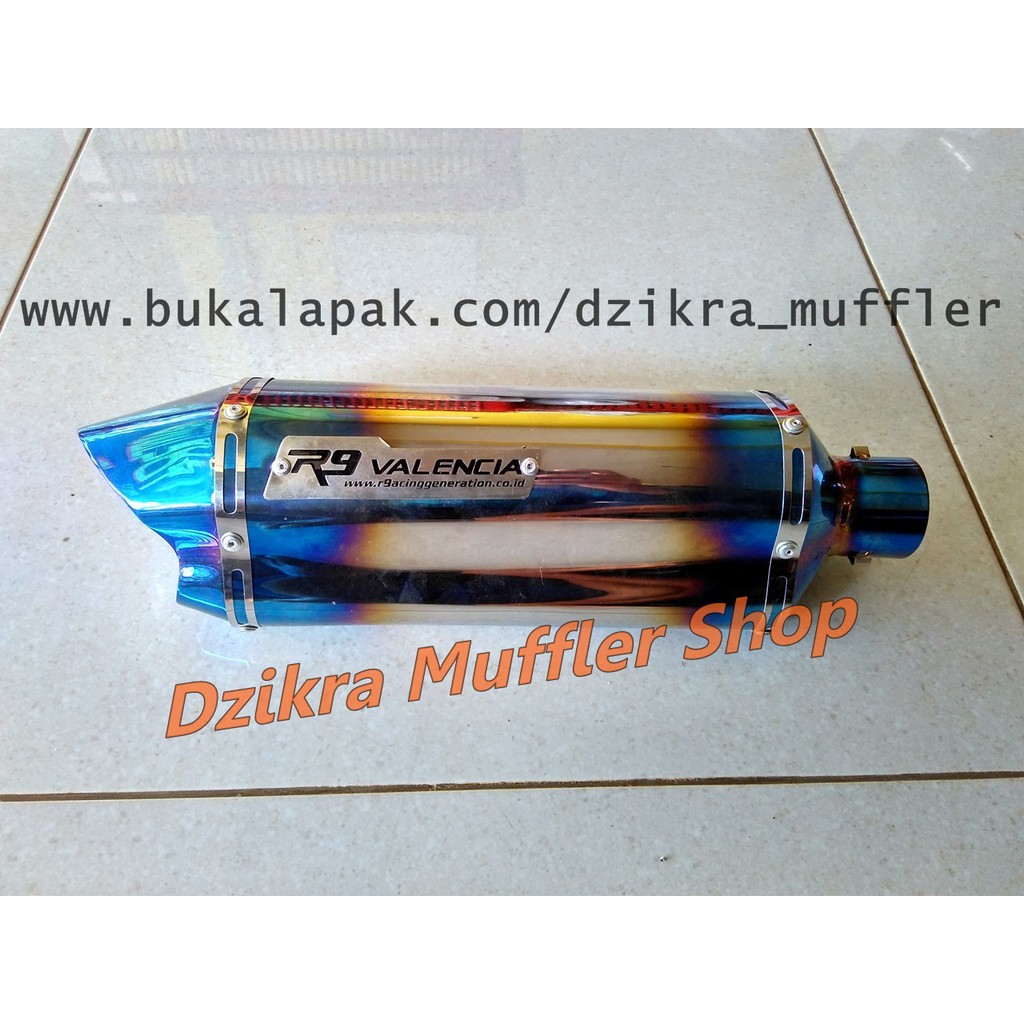 Knalpot R9 valencia half blue silencer only