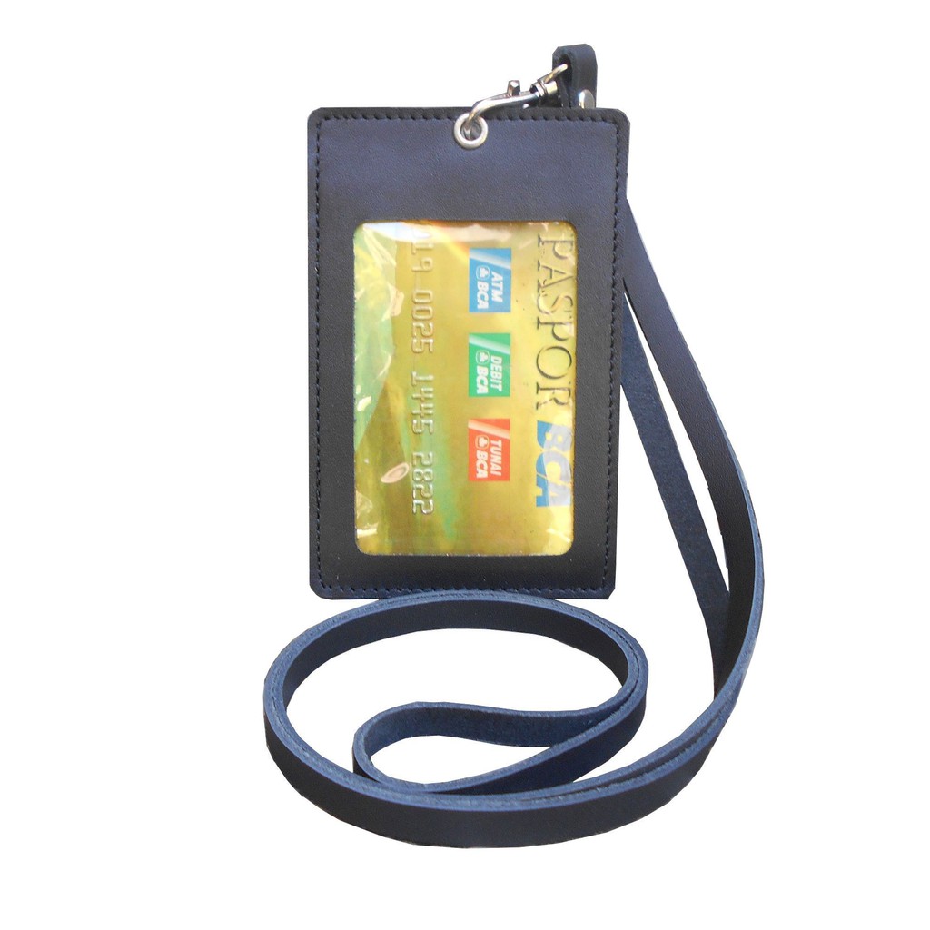 

Id Card Holder Kulit Gantungan Hitam