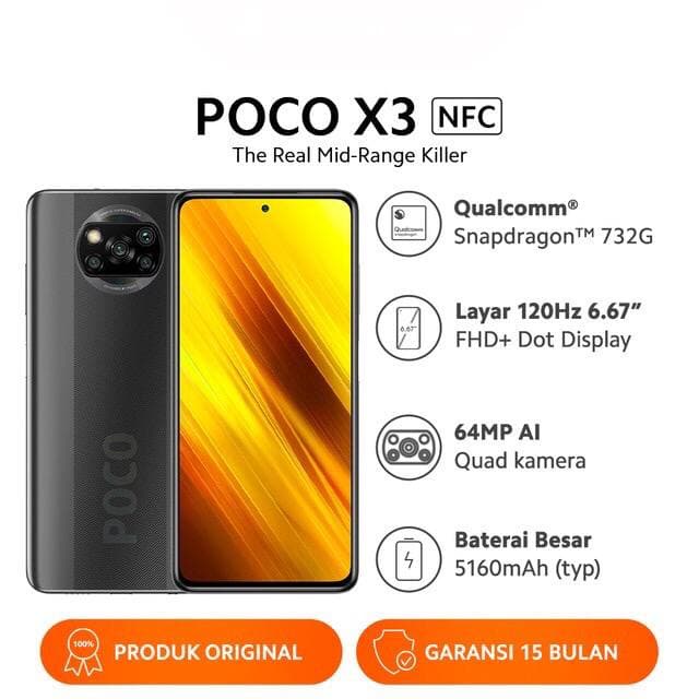 Xiaomi Poco X3 NFC [6GB+64GB - 8GB+128GB] Snapdragon 732G - 64MP Quad Camera Garansi Resmi Indonesia-1
