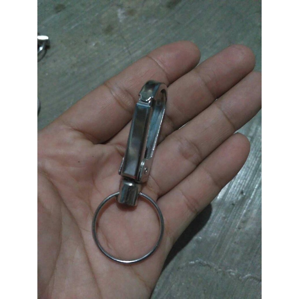 Gantungan Kunci ganci kait per quick release Besi Single Ring