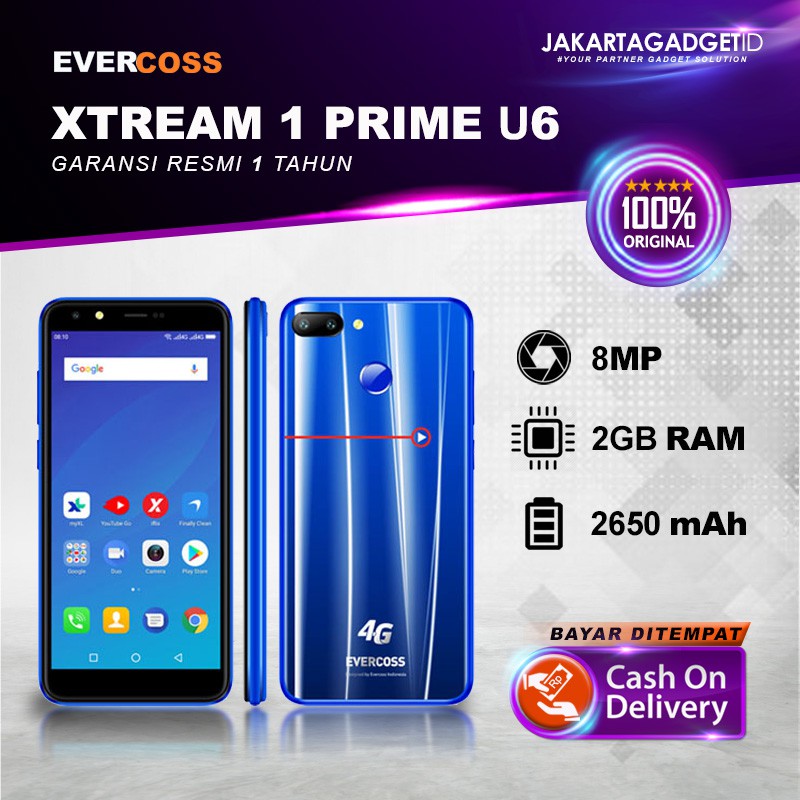 Evercoss Xtream 1 Prime U6 Prime 2 16 Gb Garansi Resmi 1 Tahun Shopee Indonesia
