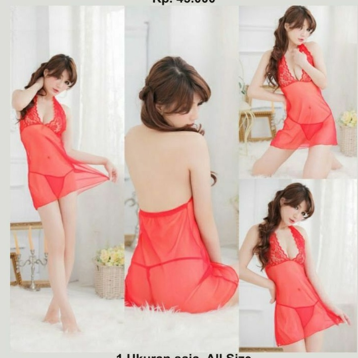 Lingerie Sexy Baju Tidur Transparan Murah A0264RD Merah