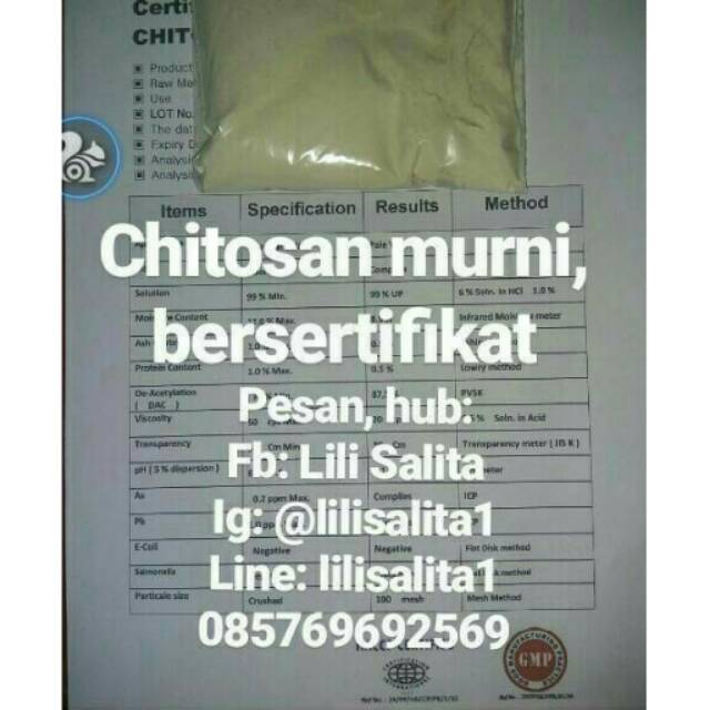 CHITOSAN MURNI/ BAHAN HANDSANITIZER/CHITOSAN UDANG