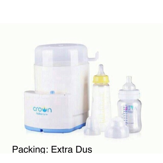 Crown 3 Bottles Electric Steam Sterilizer / Steriliser CR168 - Mesin Steril 3 Botol Susu Bayi