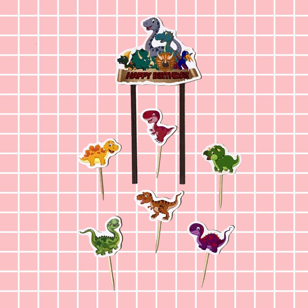 Cake Topper DINOSAUR / Topper Kue DINO / Hiasan Kue DINO / DINOSAUR