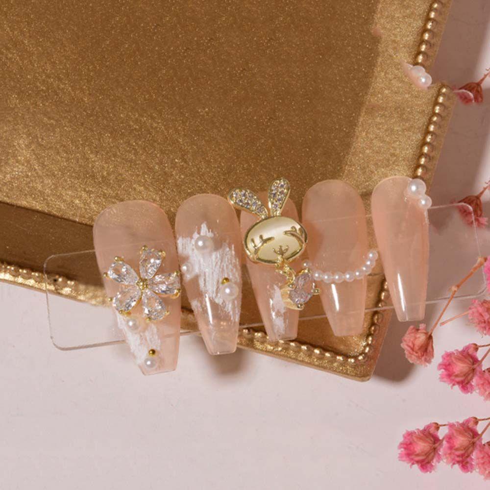 Agustina Nail Art Berlian Fashion Zirkon Pesona Kelinci Liontin Manicure Tools Jepang DIY Aksesoris Kuku