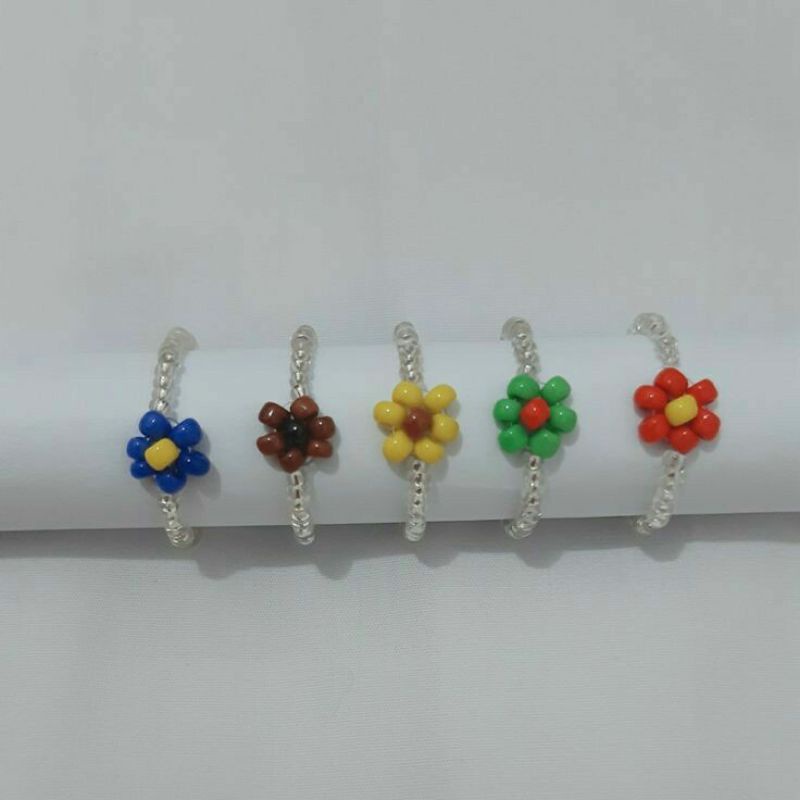 [PROMO PART 6] Ring Daisy/Cincin Bunga Manik/Beads