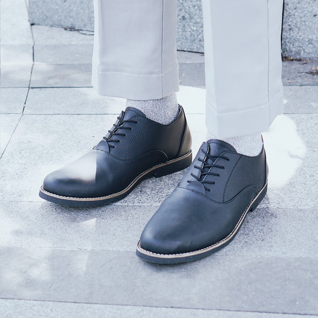 Dembble Black | 39-45 | Sepatu Pantofel Kerja Kantor Kuliah Pria/Men Laces Oxford Footwear | FORIND x Lvnatica