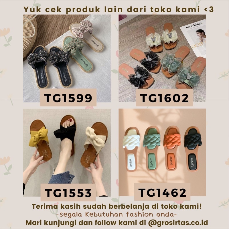 CUCI GUDANG TOPGROSIR TG1527 Sandal Jepit Gliter/Sequin Wedges Import Sandal Wanita
