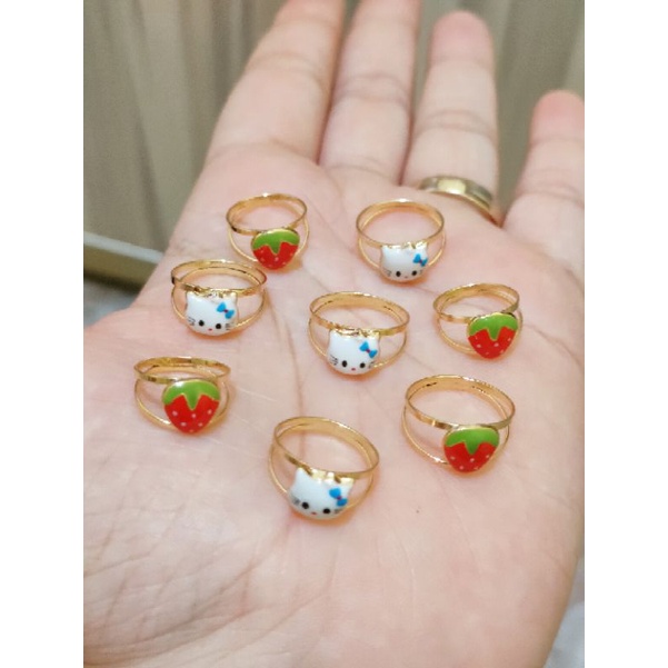 CINCIN ANAK PERAK 925 KARAKTER CAT LAPIS EMAS 24K