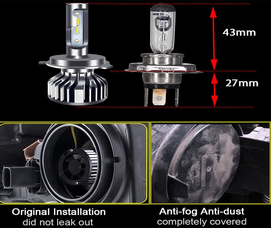 1 Pasang Lampu Depan Mobil LED CSP H4 H78 H10 9012 H11 H27 9005 HB3 9006 HB4 H1 3000K 4300K ​​6000k 8000K Lampu Kabut LED 12000LM 110W 12V Universal Untuk Mobil