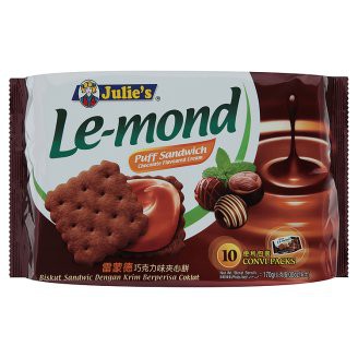 

Biskuit Krim Cokelat- Julie's Le-Mond Puff Chocolate Sandwich