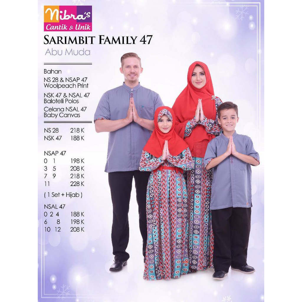 Baju Lebaran Nibras Couple Family 47 Abu Original Babymelanorosaurus