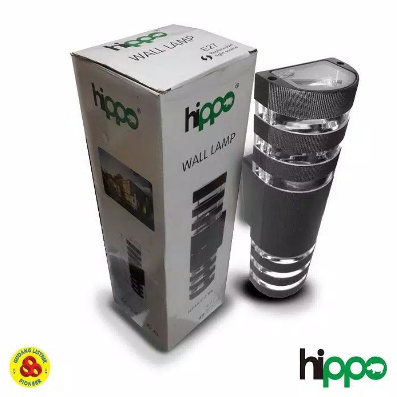 Hippo Wall Lamp Lampu Dinding Outdoor Indoor Pilar 2 Arah HP163 Original